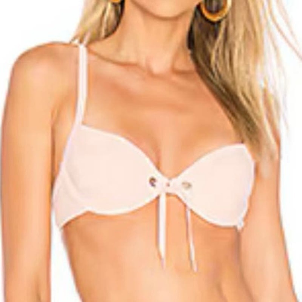 NWT SEAFOLLY REVOLVE Sweetheart Bustier Inka Rib Pink Booster Bra Bikini Top - 8